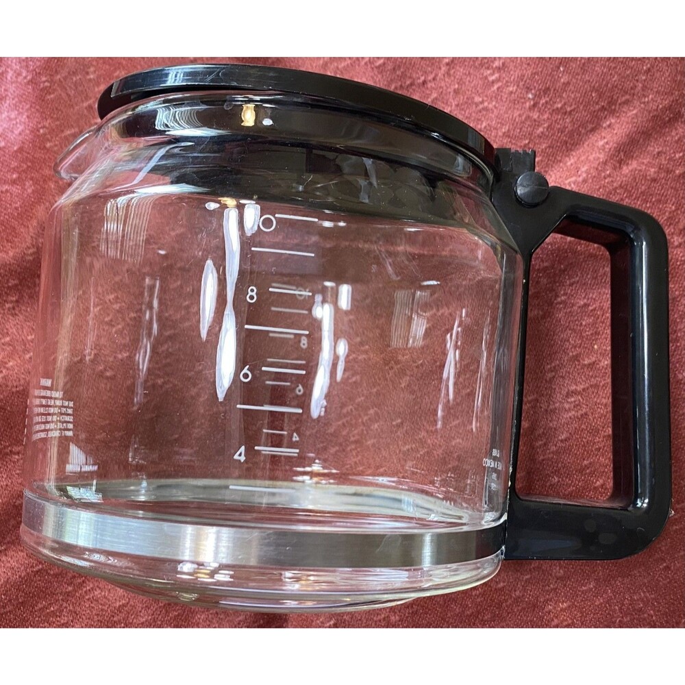 Vintage 10 Cup Replacement Glass Coffee Pot- Black Unbranded